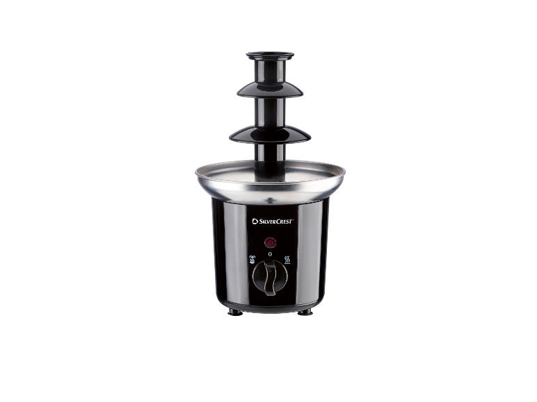 Schwarzer dreistufiger Schokoladenbrunnen mit Edelstahlbasis