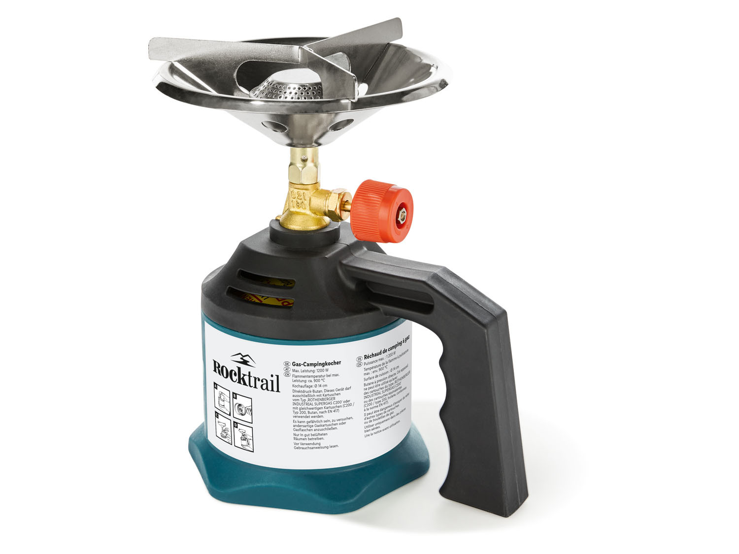 Rocktrail Campingkocher, 1200 W / Campinglampe, 500 W