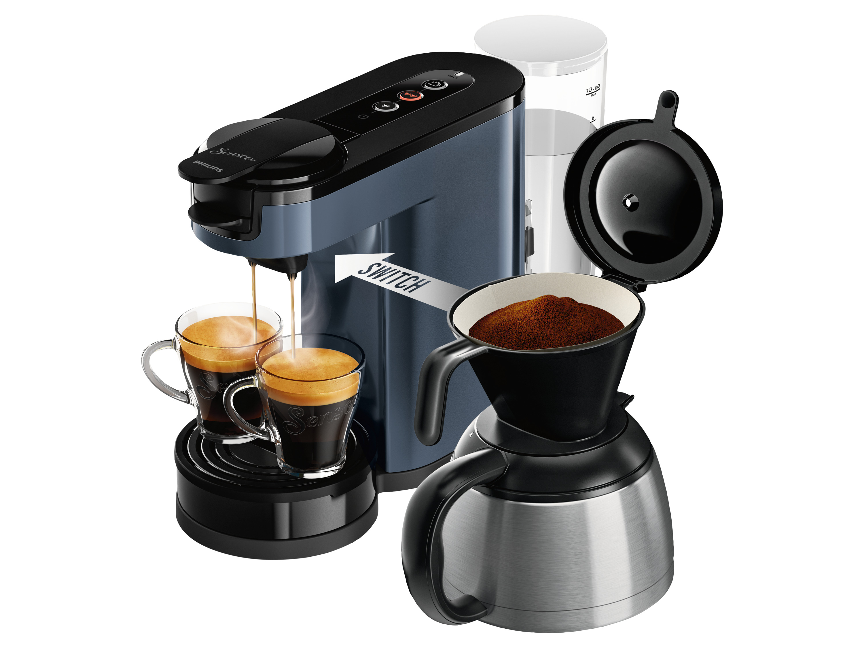 PHILIPS Senseo Switch Pad- und Filterkaffeemaschine »Switch HD7891/74«, 2-in-1-Brühtechnologie – Bild 2 von 4
