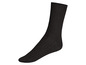 Ein Paar schwarze Socken mit Rippenmuster.