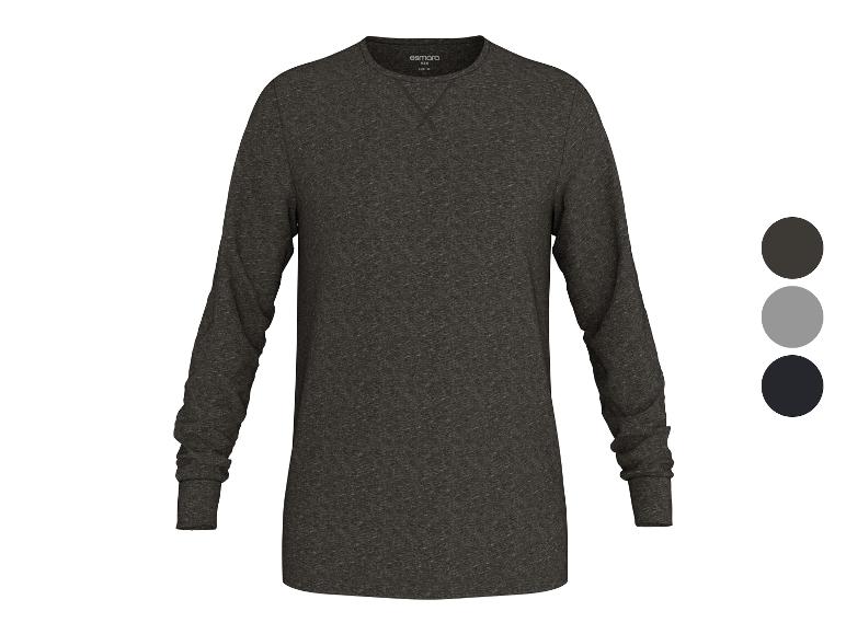 Herren Langarmshirt in Dunkelgrau meliert, mit Farboptionen.