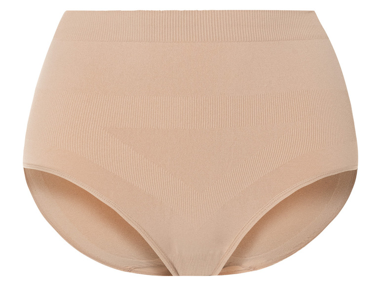 Nahtlose beige Höschen mit hohem Bund.