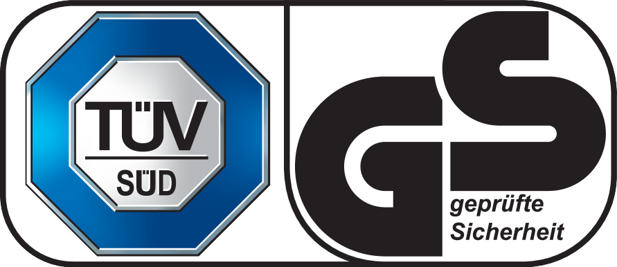 TÜV SÜD und GS-Zeichen: geprüfte Sicherheit.