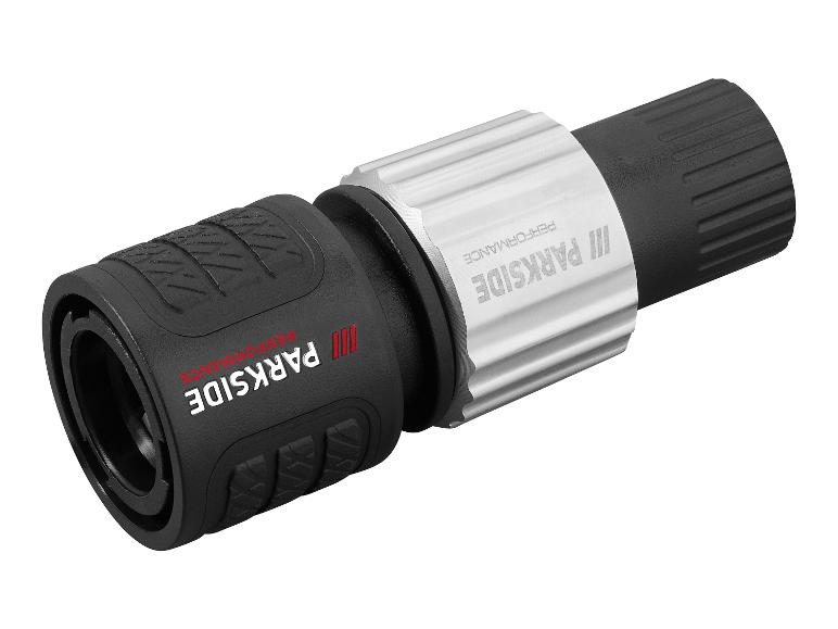 Eine schwarze Parkside Performance-Kupplung für Werkzeuge.