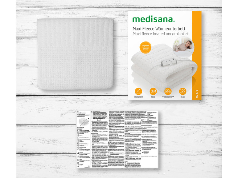 Ein medisana Maxi Fleece Heizbett mit automatischer Abschaltung.