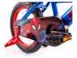 Ein blaues Kinderfahrrad mit Spider-Man-Motiv.