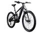 Schwarzes vollgefedertes E-Mountainbike auf weißem Hintergrund