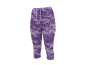 Damen Capri-Sporthose in Lila mit Muster und Kordelzug.