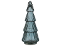 Dekorativer Weihnachtsbaum aus blauem geriffeltem Glas.