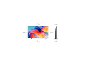 Abmessungen des SAMSUNG GU65M70HAUXZG Fernsehers mit und ohne Standfuß.