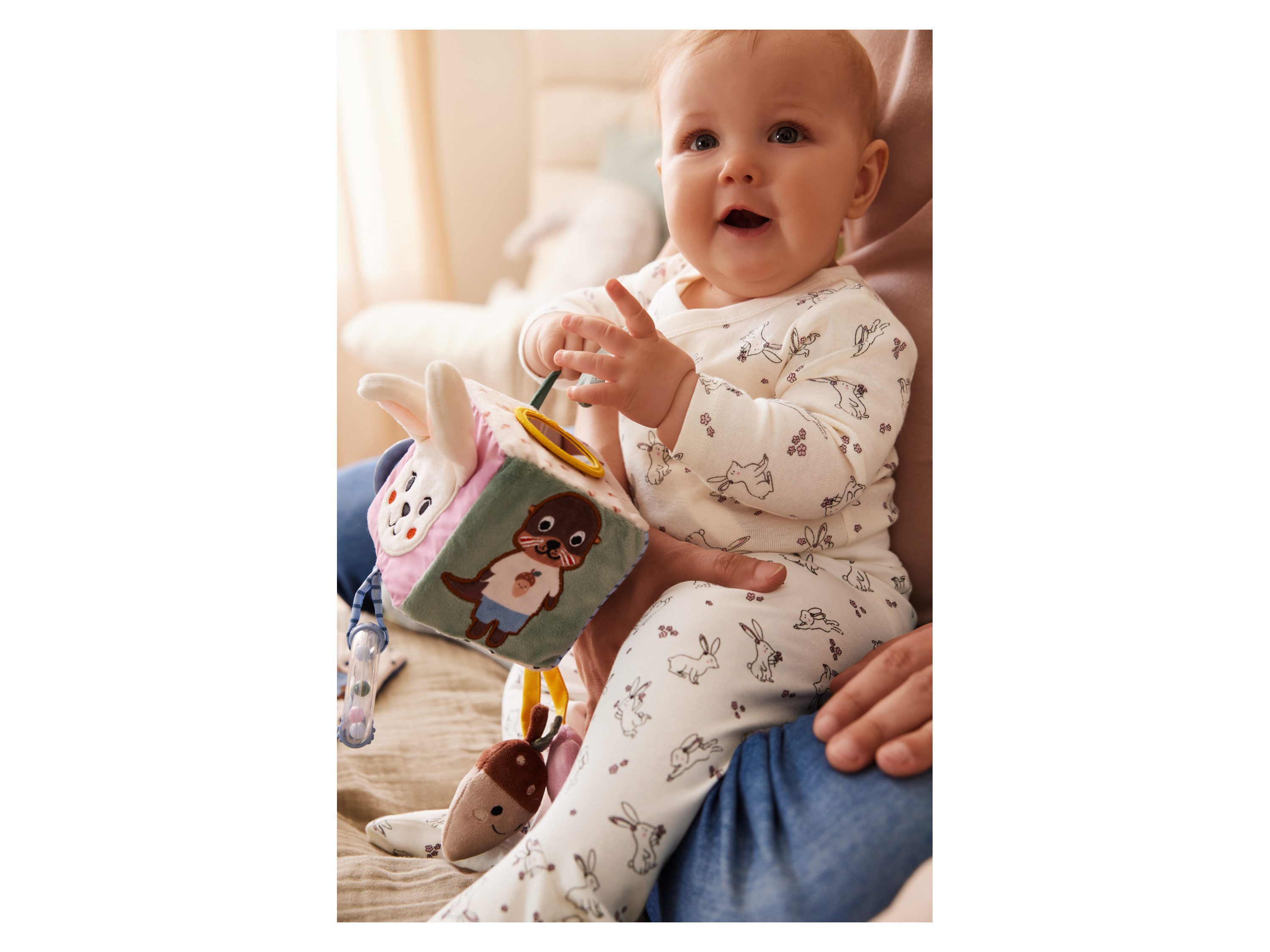 Thumbnail - lupilu® Baby Wickelbody, Bio-Baumwolle (Hase/weiß, 74/80)