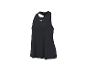Schwarzes Damen-Sporttanktop mit weißem Logo auf der Brust