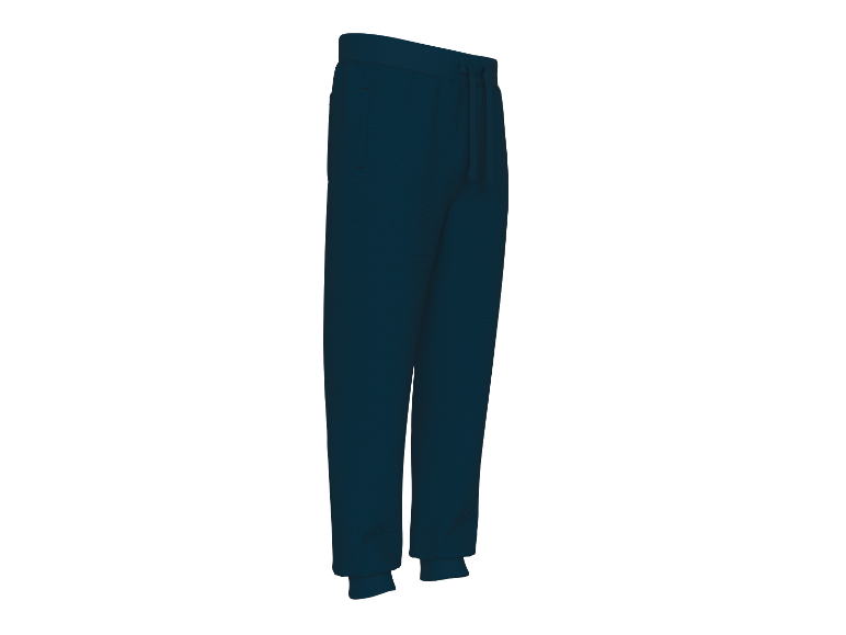 Dunkelblaue Jogginghose.