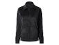 Schwarze Velours-Damenjacke mit Reißverschluss und Taschen