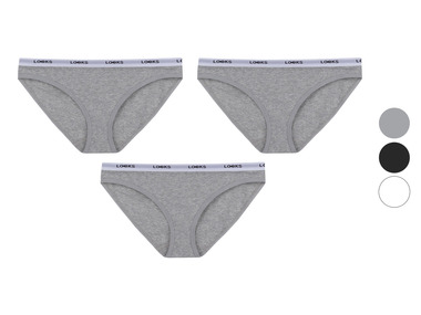 LOOKS by Wolfgang Joop - Damen Slips, 3 Stück, mit eingewebtem Logo