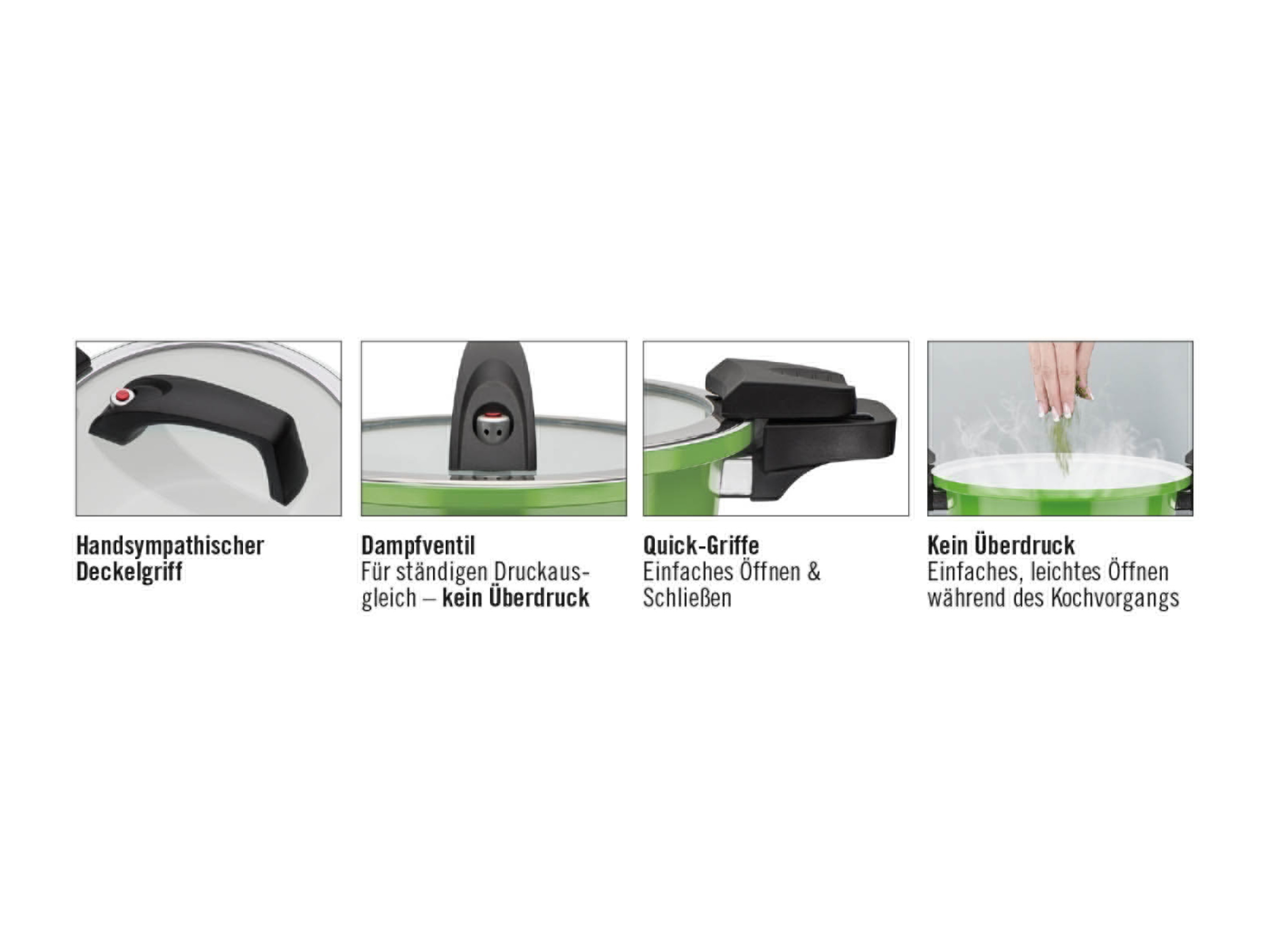 GSW Dampfgartopf Ceramica green, Aluminium (1-tlg), Dampfkochtopf, mehrfache Ceramic-Versielgung, Induktion – Bild 2 von 2