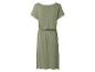 Damen Freizeit-Midikleid in Khaki mit kurzen Ärmeln und elastischer Taille.