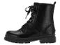 Schwarze Schnürstiefel mit bunten Sternschnürsenkeln