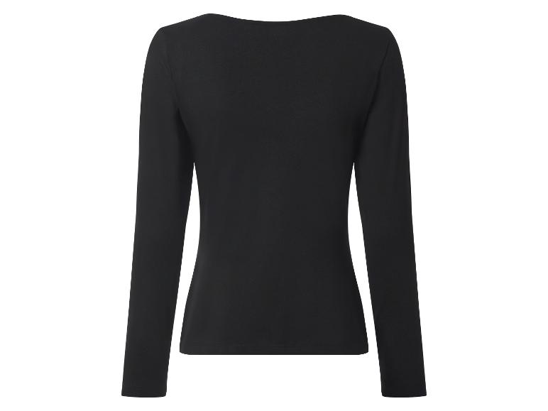 Schwarzes Langarmshirt für Damen, Rückansicht