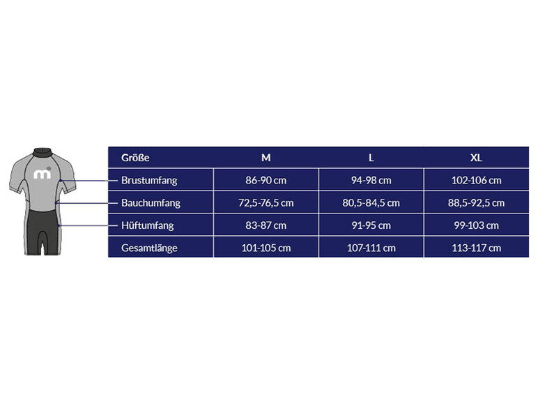 Gehe zu Vollbildansicht: Mistral Neoprenanzug Shorty, kurz, mit Reißverschluss am Rücken, blau/schwarz - Bild 8