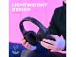 Mann hält leichte, schwarze Over-Ear-Kopfhörer; Text: „LIGHTWEIGHT DESIGN“, „ONLY 244 GRAMS“.