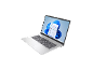 HP 17-cn32 Intel N200 Laptop in Silber, geöffnet mit dem Windows 11 Startbildschirm.