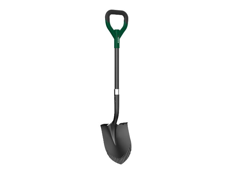 Gartenspaten mit grünem und schwarzem D-Griff
