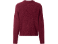 Bordeauxfarbener Bouclé-Strickpullover für Damen