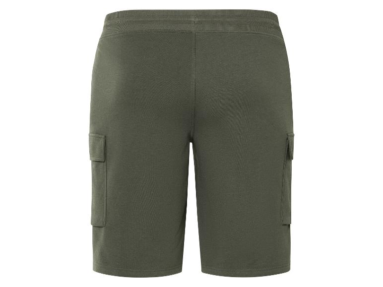 Olivengrüne Cargo-Shorts aus Baumwolle.