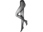 Schwarze blickdichte Strumpfhose an einer Schaufensterpuppe, mit gekreuzten Beinen.