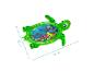 Grüne aufblasbare Schildkröten-Spielmatte mit Meeresmotiven, 50x66 cm.