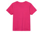 Ein rosafarbenes T-Shirt mit kurzen Ärmeln.