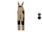 Beige Arbeitshose mit schwarzen Details.