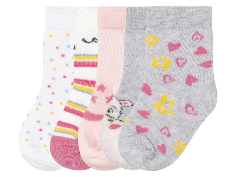 Gehe zu Vollbildansicht: lupilu® Baby Mädchen Socken, 5 Paar, mit Bio-Baumwolle - Bild 2