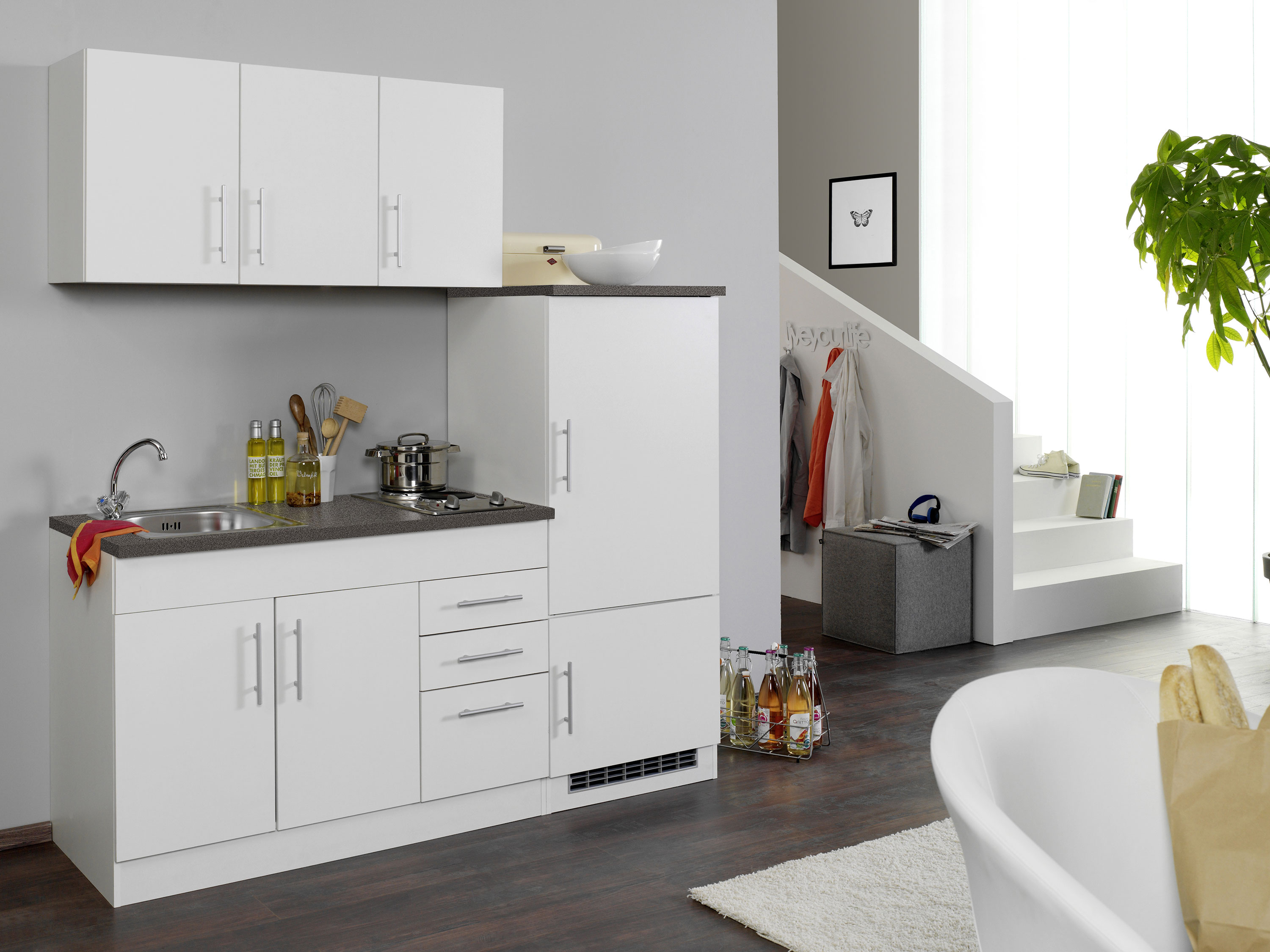 HELD Single Küche Torino 100/120/160/180/190/210cm (Weiß, Breite 180cm) | 04251639433851