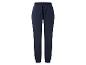 Dunkelblaue Damen-Jogginghose mit Kordelzug in der Taille.