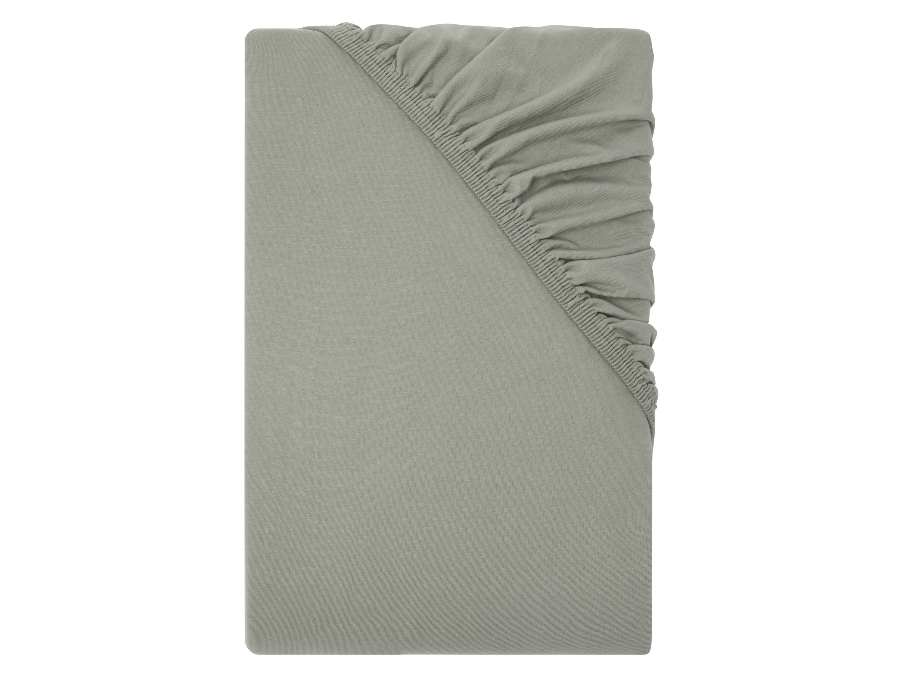 LIVARNO® Jersey-Spannbettlaken, 90-100 x 200 cm (Grün/Grau)