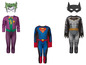 Superman, Batman und Joker Kostüme für Kinder.