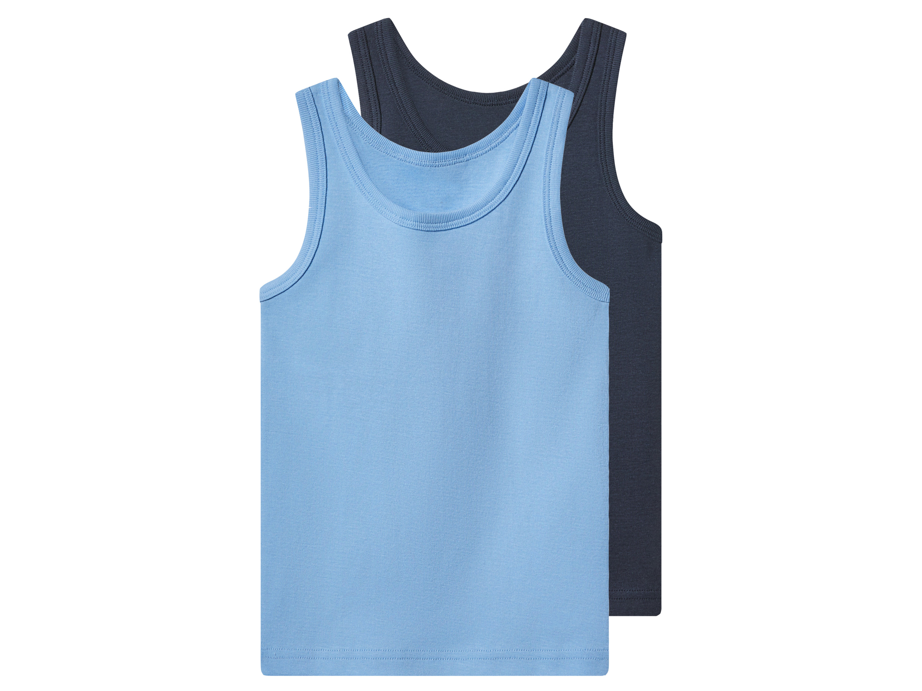 LUPILU® Kleinkinder Jungen Unterhemd 2er (navy/hellblau, 98/104)