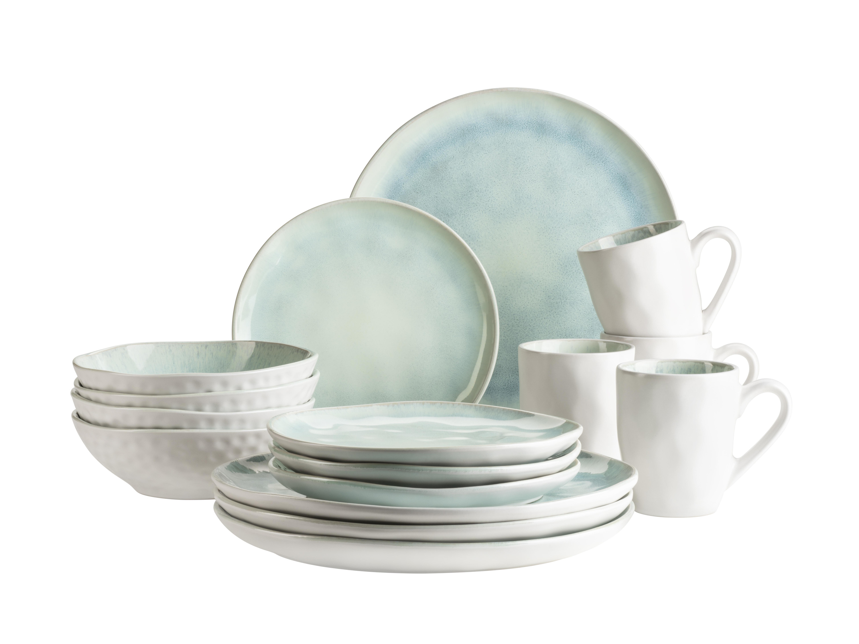 MÄSER Serie Frozen, Geschirr Set, 16 tlg (Grün) | 09001794854542