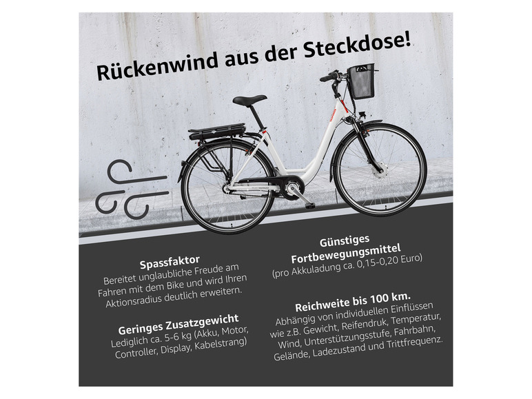 Gehe zu Vollbildansicht: TELEFUNKEN E-Bike »Multitalent RC657-S«, Pedelec, Citybike, 28 Zoll, 100 km Reichweite - Bild 8