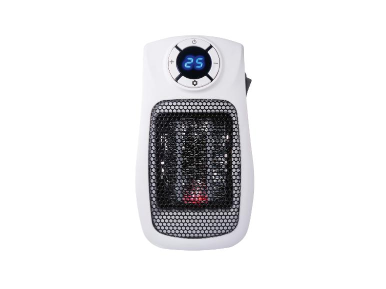 Weißer tragbarer Heizlüfter mit Digitalanzeige