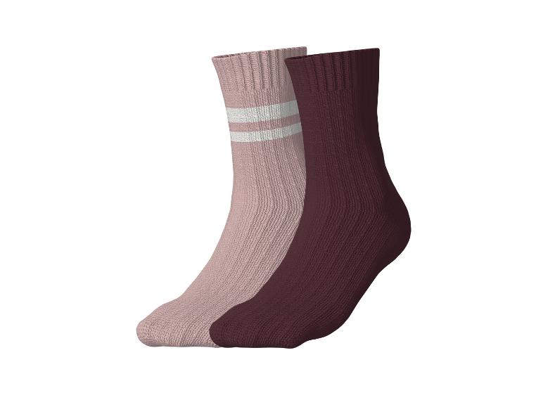 ESMARA KIDS Kindersocken: ein rosa Paar mit weißen Streifen und ein bordeauxfarbenes Paar.