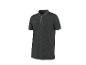 Dunkelgraues Herren-Poloshirt mit kurzen Ärmeln und Kragen.