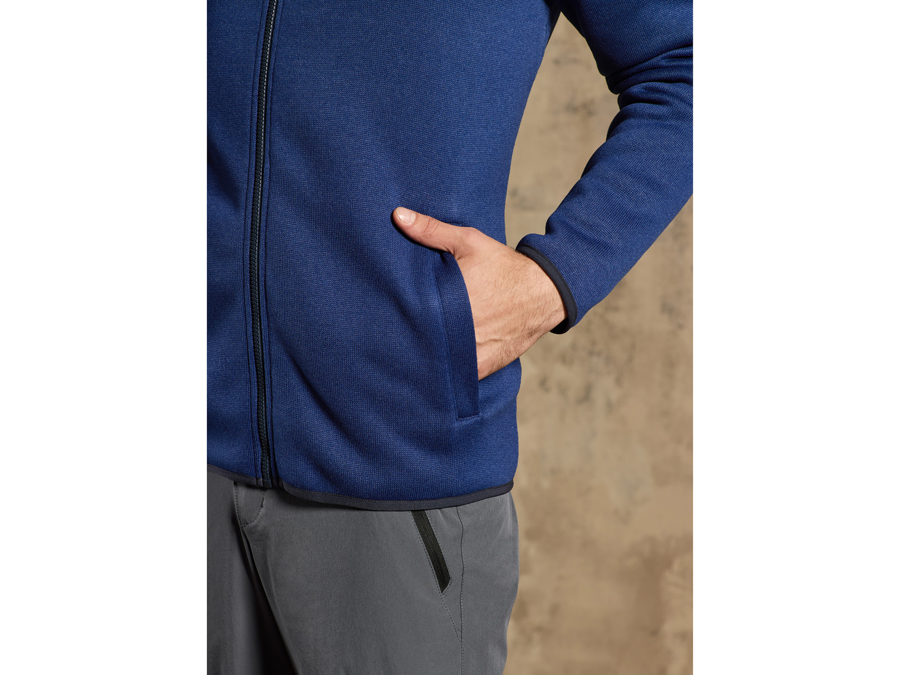 Thumbnail - CRIVIT Herren Jacke Strickfleece Outdoor (Blau, M(48/50))