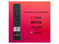 Eine Fernbedienung mit Tasten für Netflix, YouTube, Prime Video und Google Play.