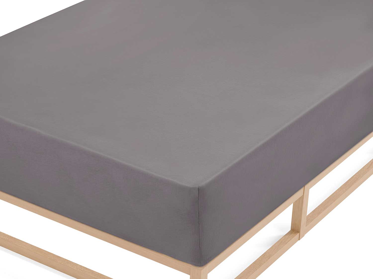 BIBERNA Feinjersey Spannbettlaken (silber/grau, 140 - 160 x 200 cm) – Bild 2 von 3