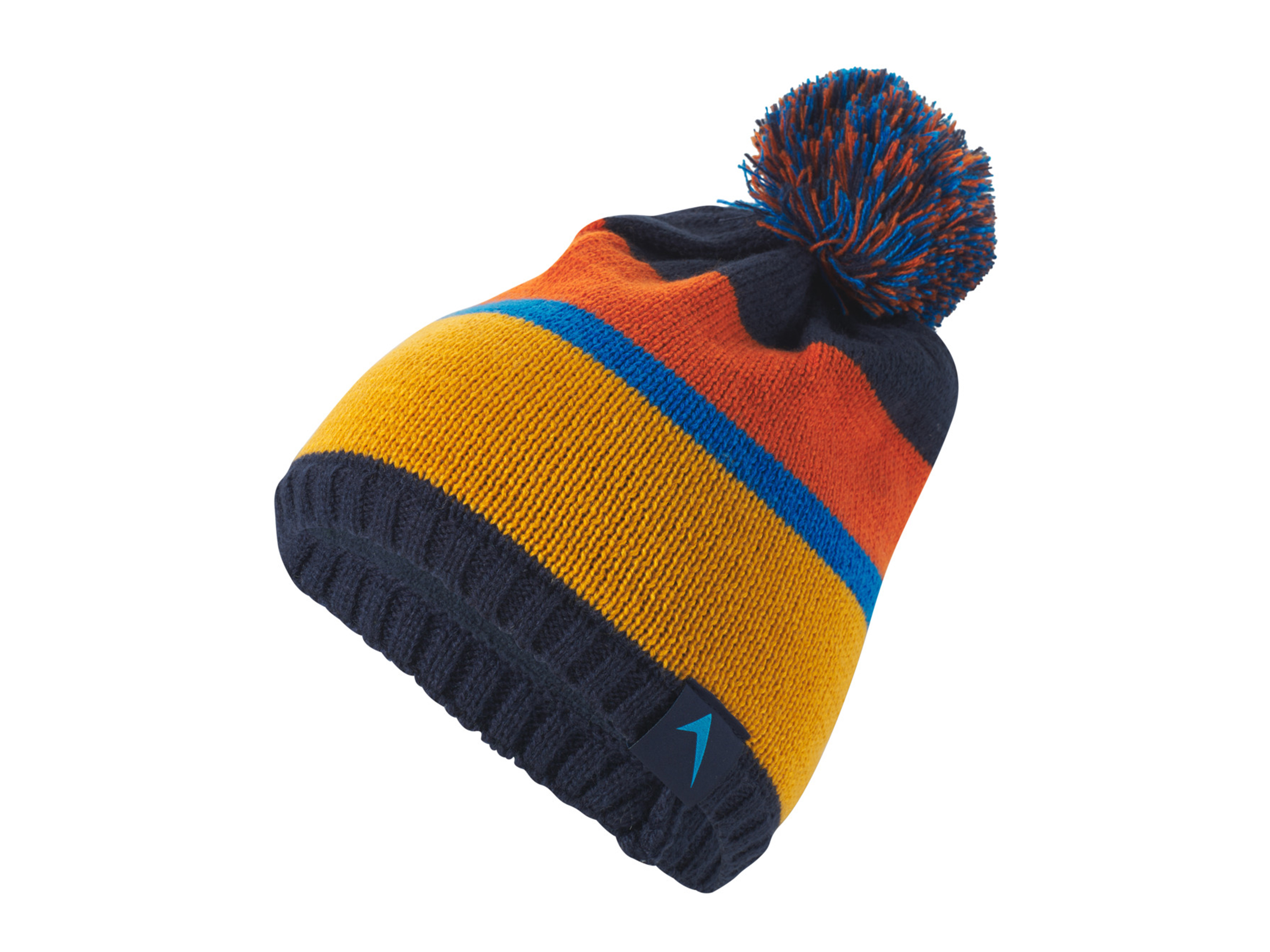 CRIVIT Kinder Mütze Strick Sport (152/164, orange/blau)““ | orange/blau: Weich und wärmend durch Fleece-Futter Mit modischem Bommel Produktmerkmale