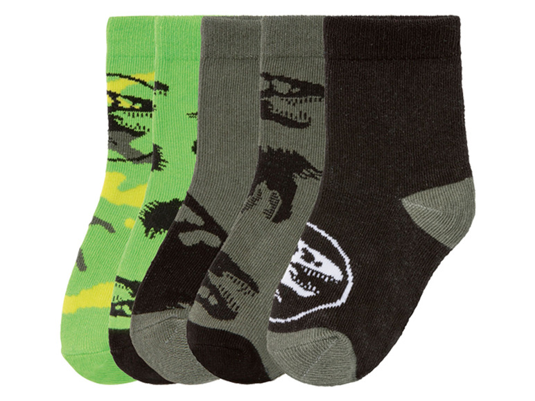 Drei Paar Socken mit Dinosauriermotiven