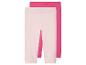 Zwei Paar Mädchen-Leggings in Rosa und Hellrosa.